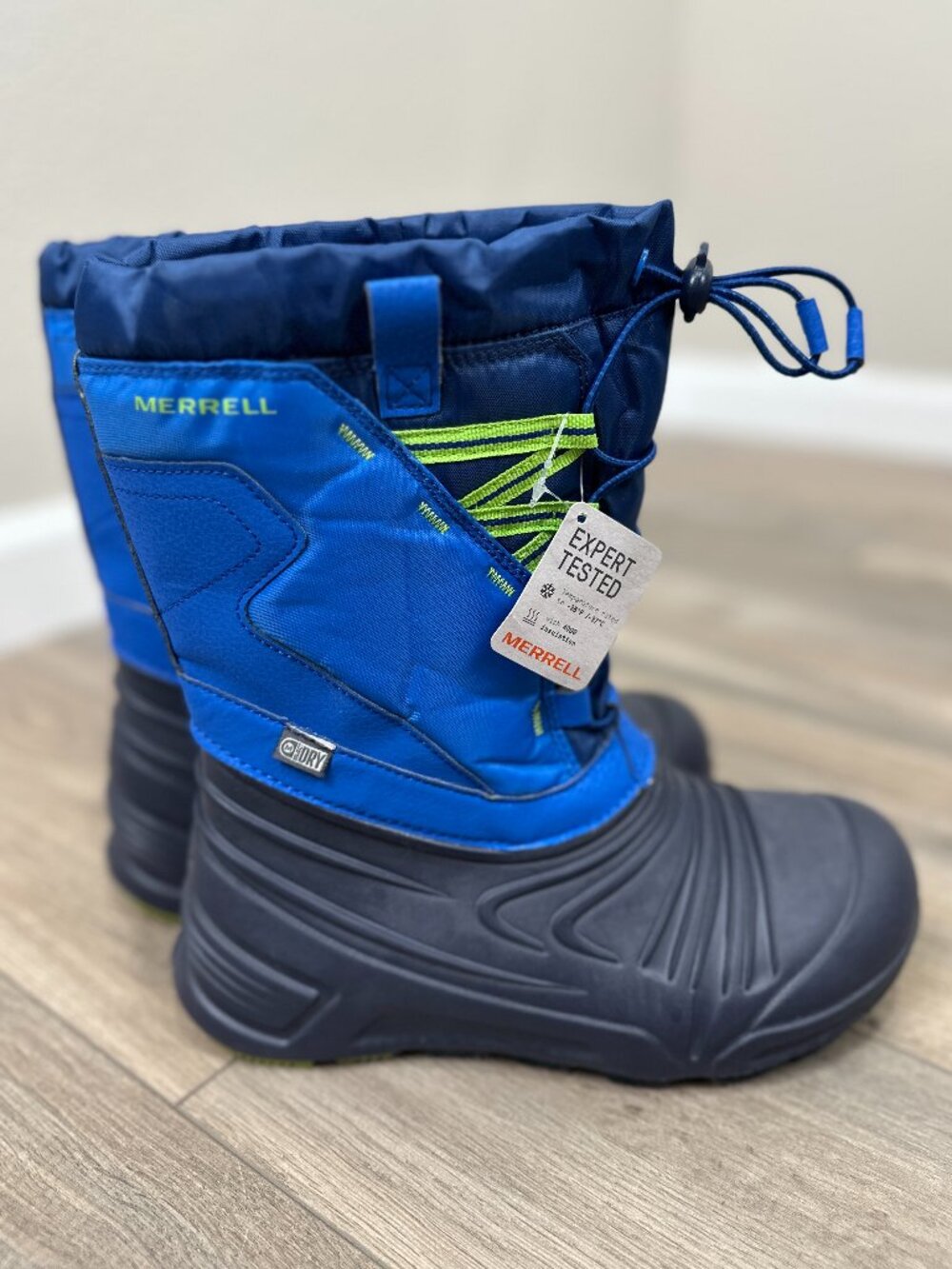 Merrell Snow Quest Lite 2.0 Kids Waterproof Insulated Snow Boots Blue Size 4